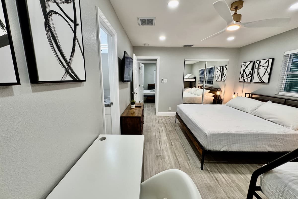 Step into the serene and luxurious master suite, designed to be your ultimate retreat during your stay.