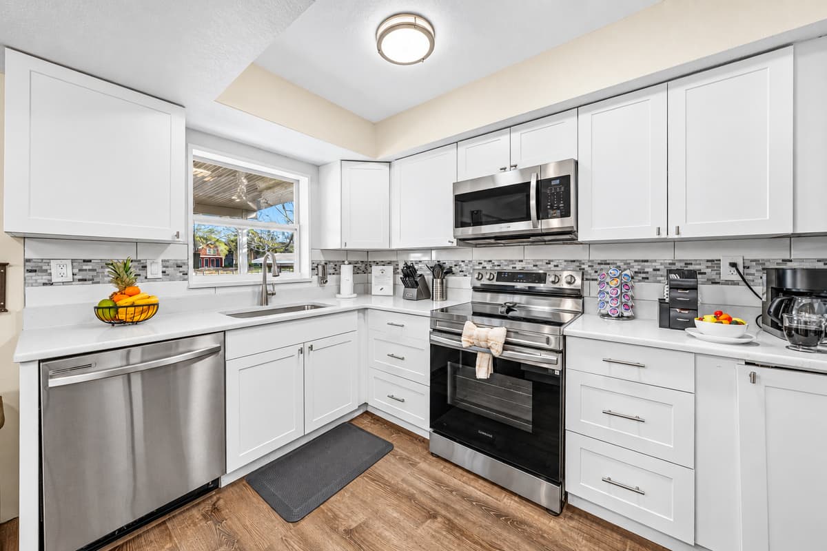 Spacious gourmet kitchen with everything you need to prepare home-cooked meals.