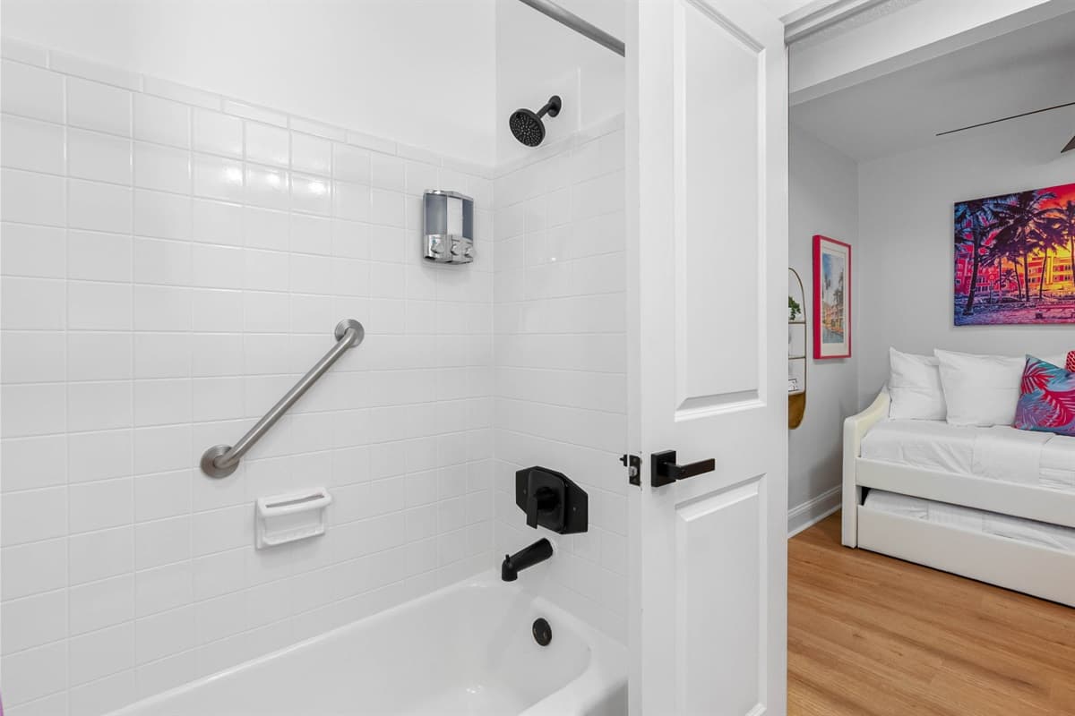 Connected to the bedroom is an ensuite bathroom, a sanctuary of luxury where every detail is designed for your relaxation.