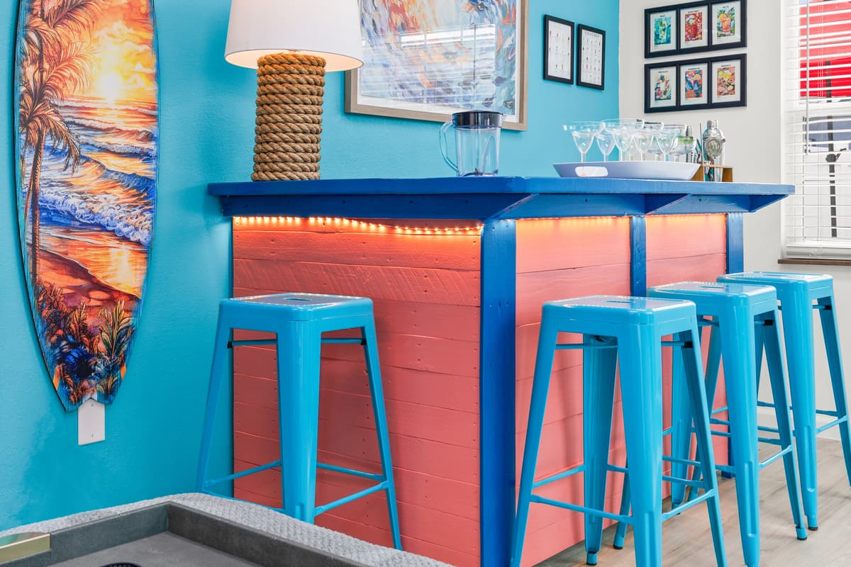 Inside the Flamingo Lounge.
