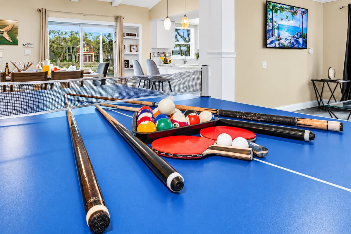 Rack 'em up! Enjoy a game of billiards in this fun-filled entertainment space.