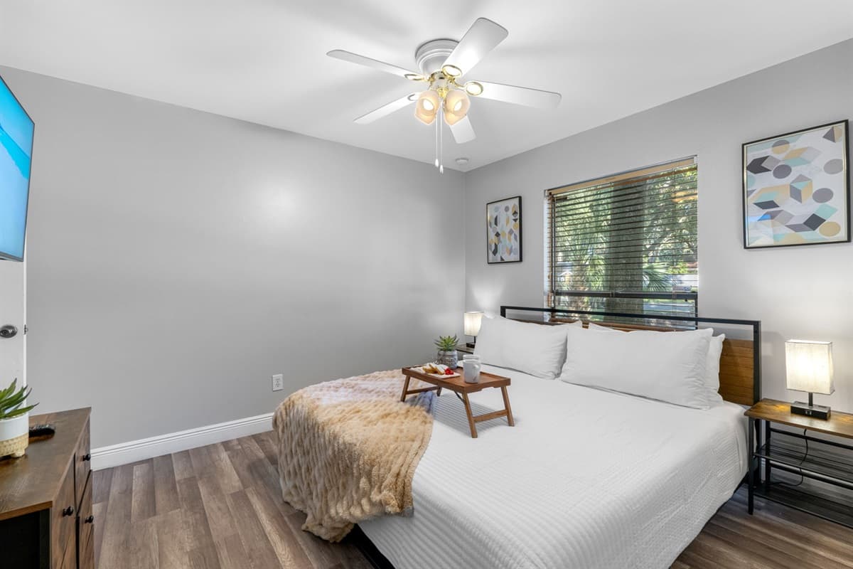 Enjoy a restful night’s sleep surrounded by clean design and calming colors.