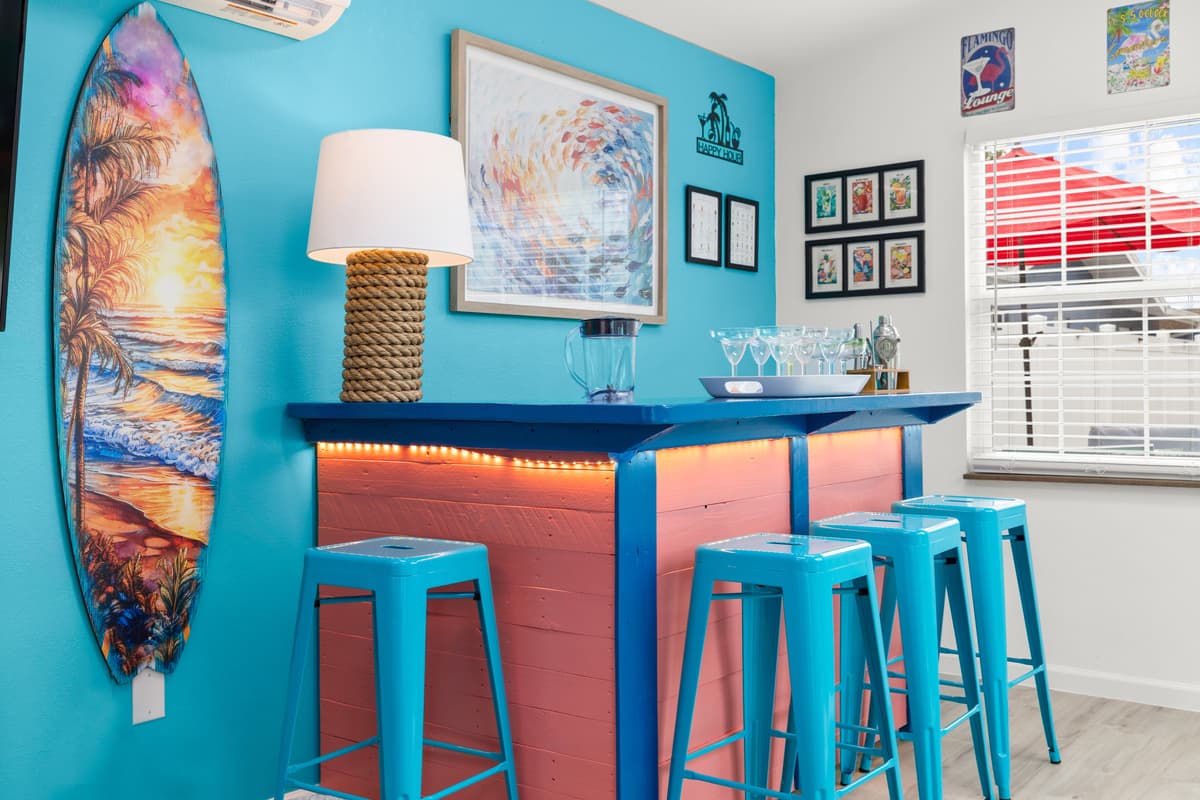 Inside the Flamingo Lounge.