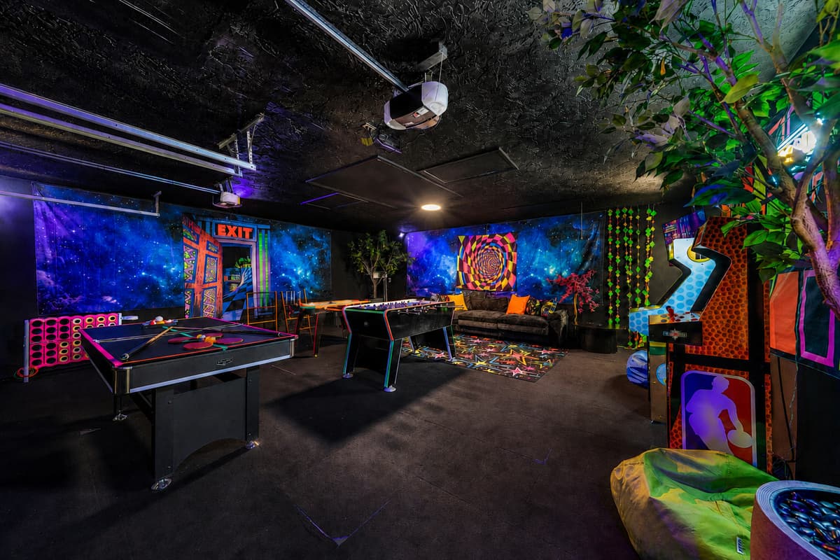 Air hockey, ping pong, arcade, bowling — count the games and this stops looking like a rental amenity.
