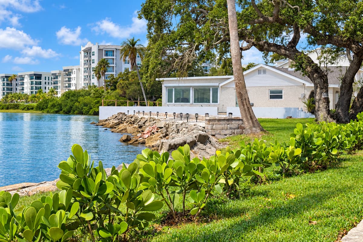 Waterfront grounds and views along the seawall.