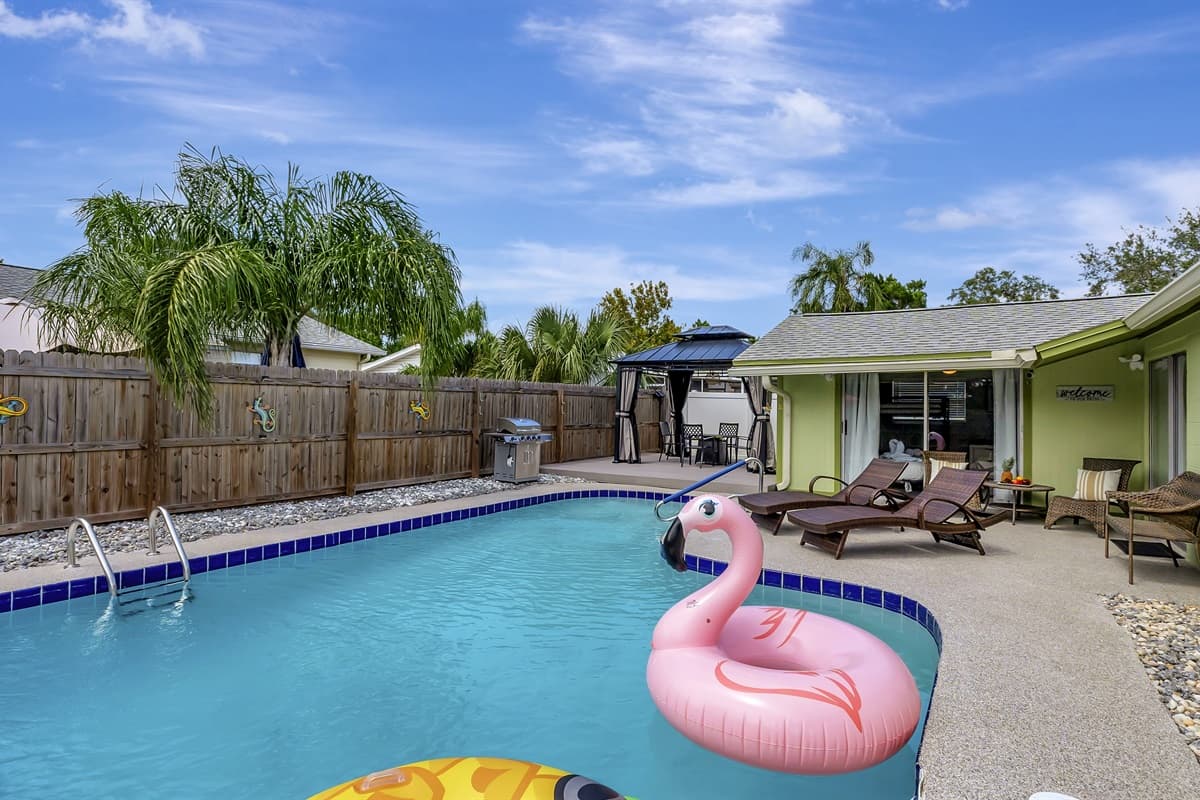 The sturdy fence ensures that your private retreat remains exactly that – private.