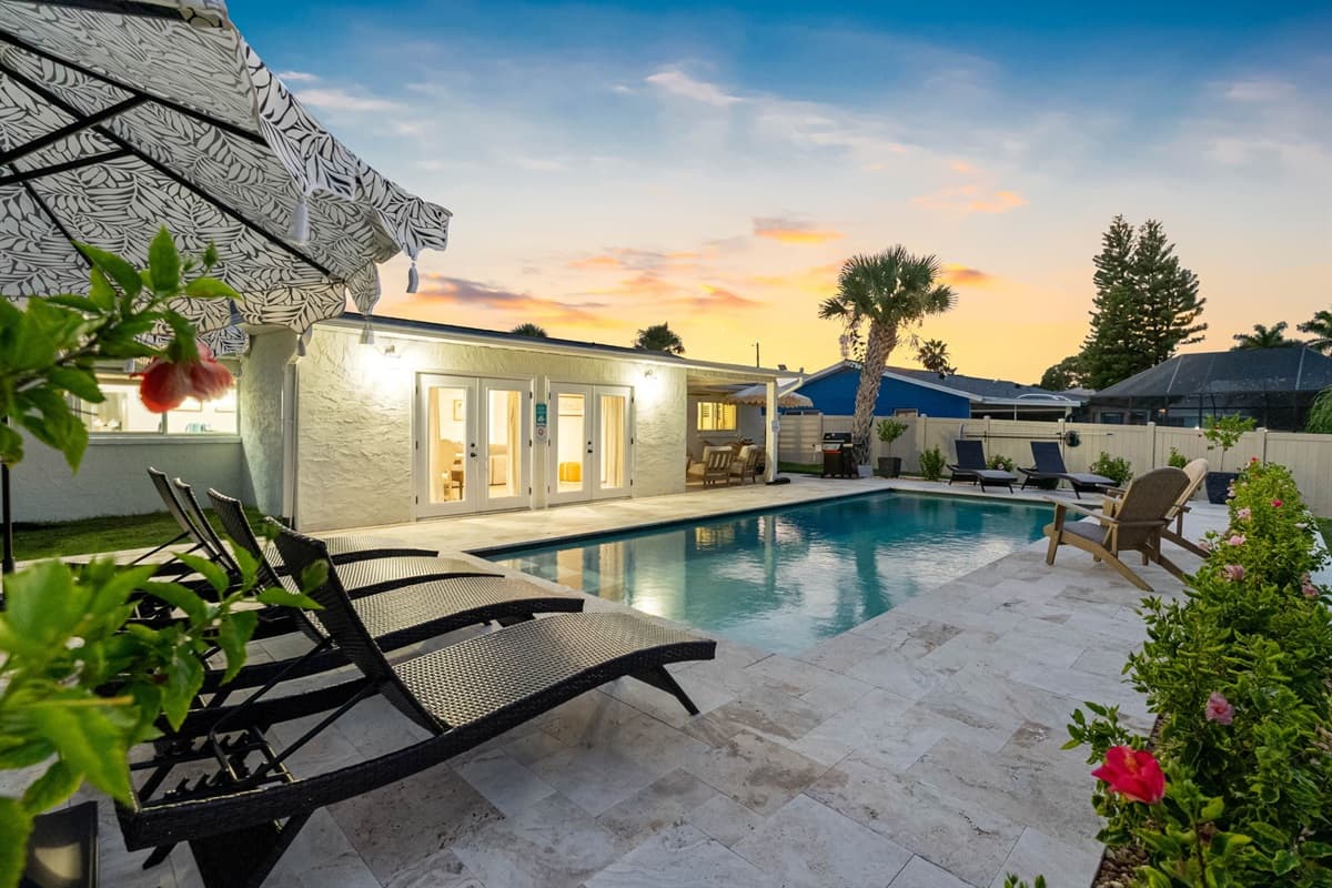 Cool off in the sparkling pool and bask in the Florida sunshine from a comfy lounger.