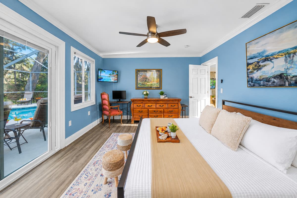 Enjoy comfort and style in this inviting king bedroom, thoughtfully designed for a peaceful night’s sleep.