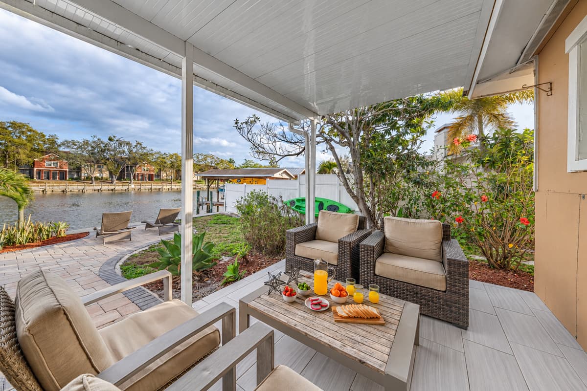 Enjoy your morning coffee or unwind at sunset on the screened-in lakeside patio.