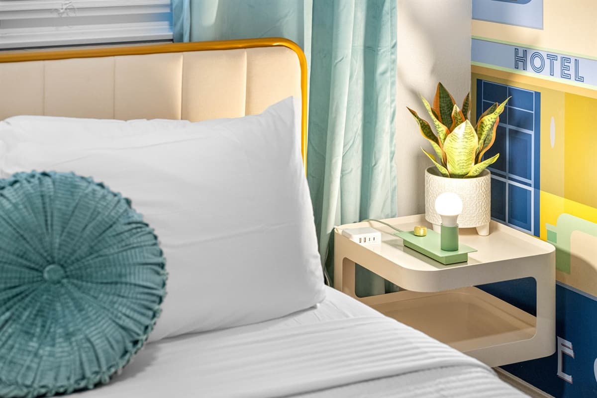 This bedroom provides the perfect blend of comfort and tranquility for a refreshing and restful stay.