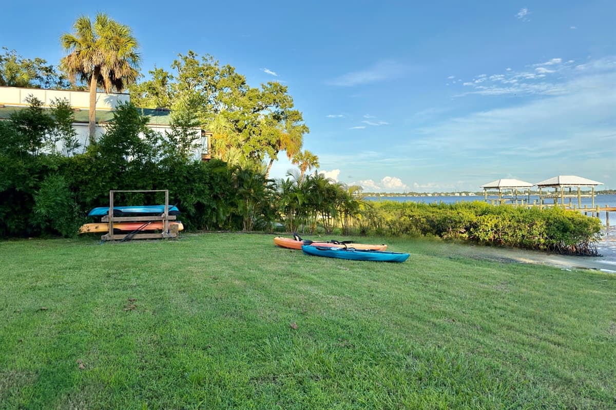 Private waterfront escape with direct access to kayaking and fishing.