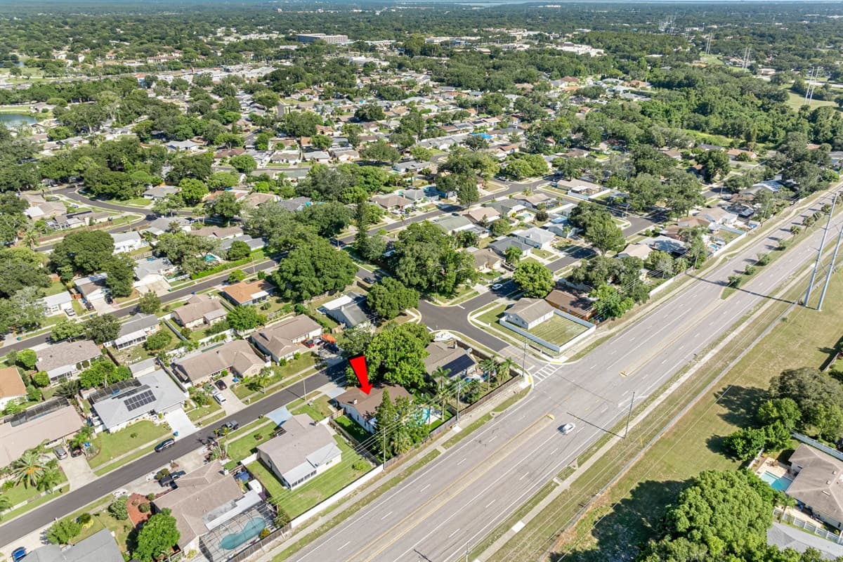 Aerial view of the neighborhood.