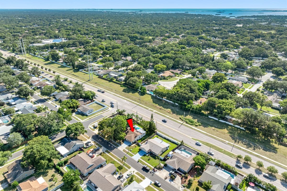 Aerial view of the neighborhood.