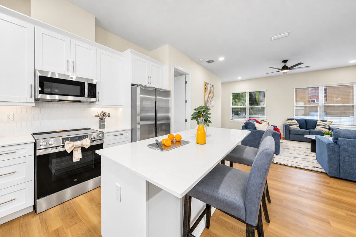 Open-concept kitchen flowing into the living area for seamless entertaining.
