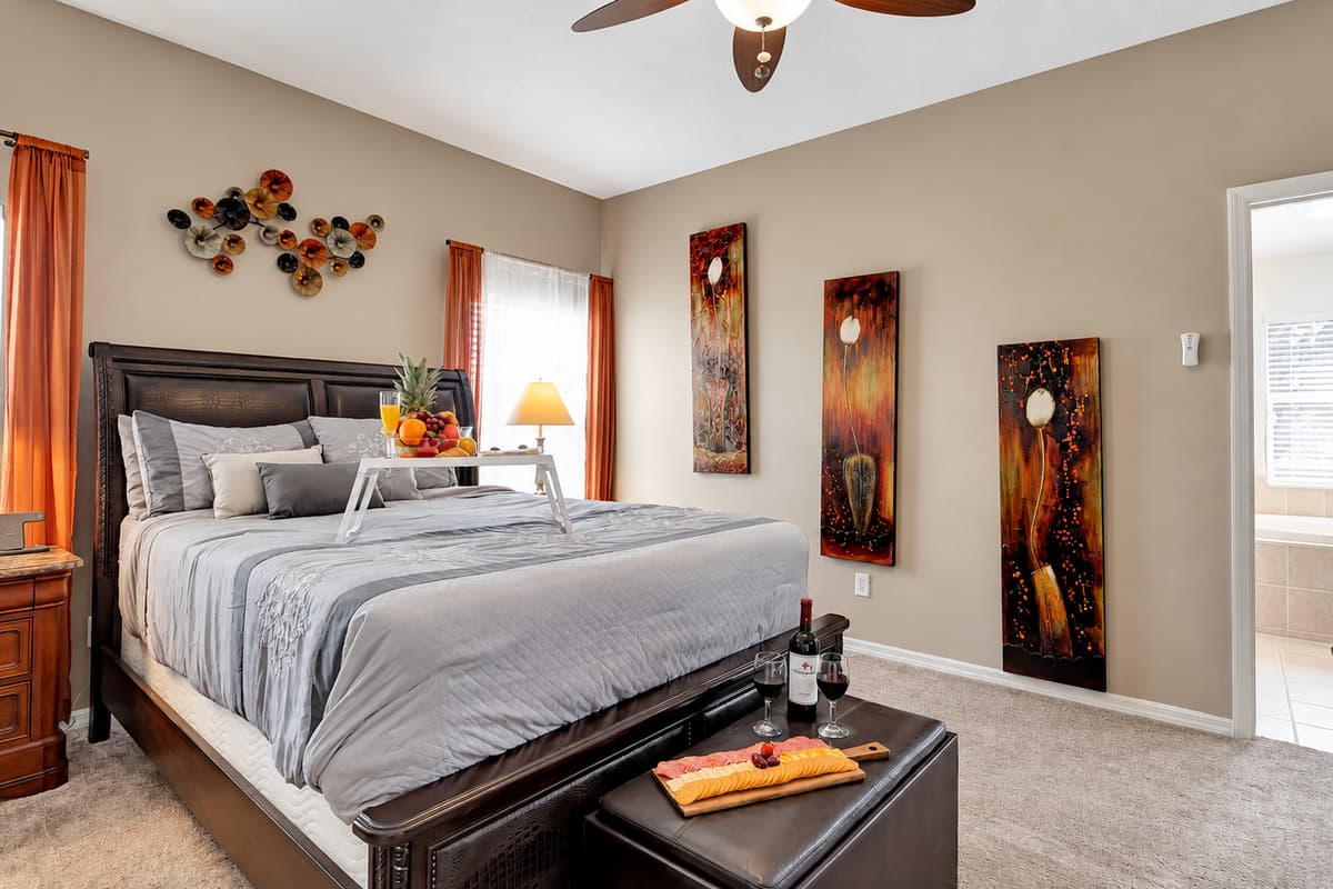 Sink into the plush, cloud-like embrace of this spacious bed, where every night's sleep becomes a dreamy journey into tranquility.