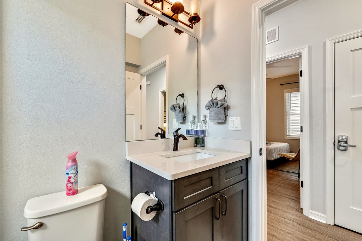 Surrounded by sleek and modern fixtures, the Combination Tub and Shower creates a harmonious atmosphere that balances functionality with aesthetic appeal.