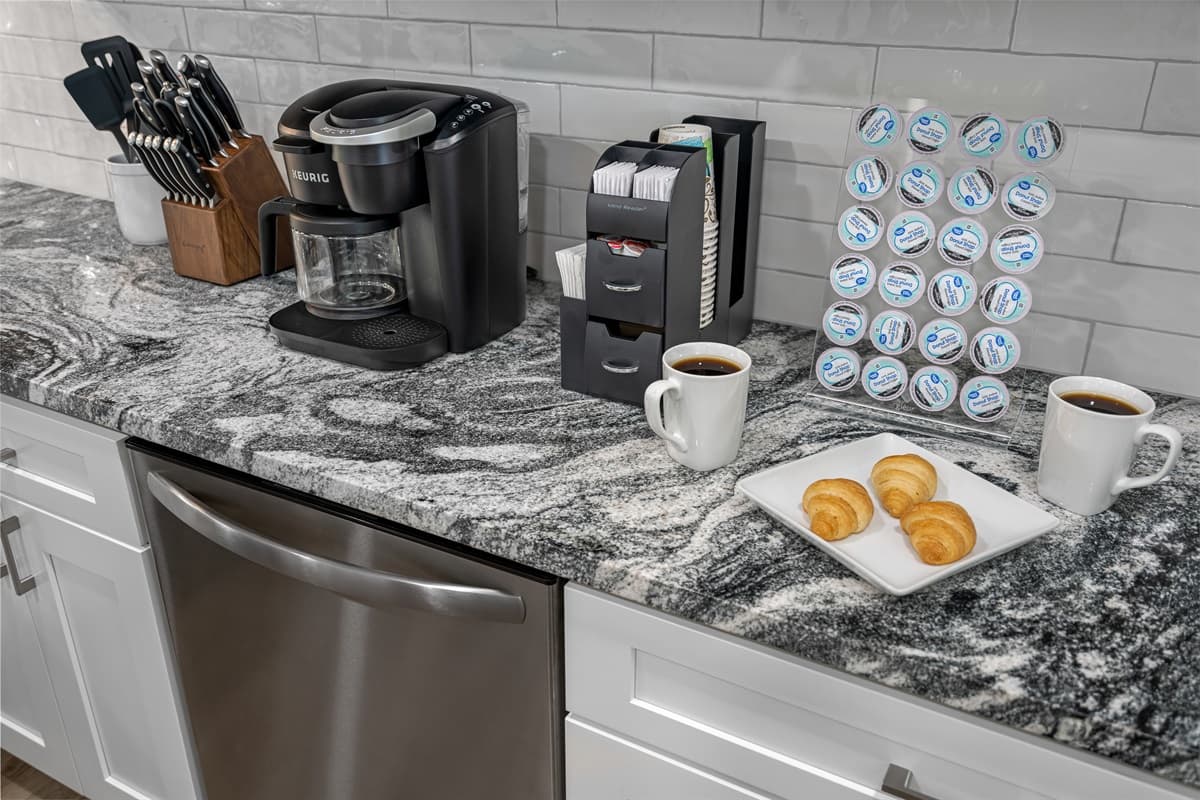 Coffee lover? Do you love to bake? Or just a foodie in general? You would love this kitchen because it has everything you would need to make good food and of course, coffee! To all the coffee lovers out there, send us a message!