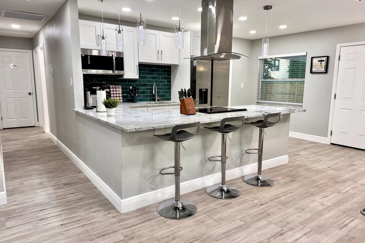 Ample cabinetry ensures you’ll have plenty of storage space for all your cooking essentials.
