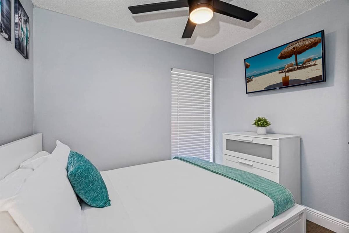 This lovely room has a queen-size bed, drawers, and its own TV. Who wouldn't want a comfortable room to rest in after a long day at the beach? If you like what you see so far, send us a messag