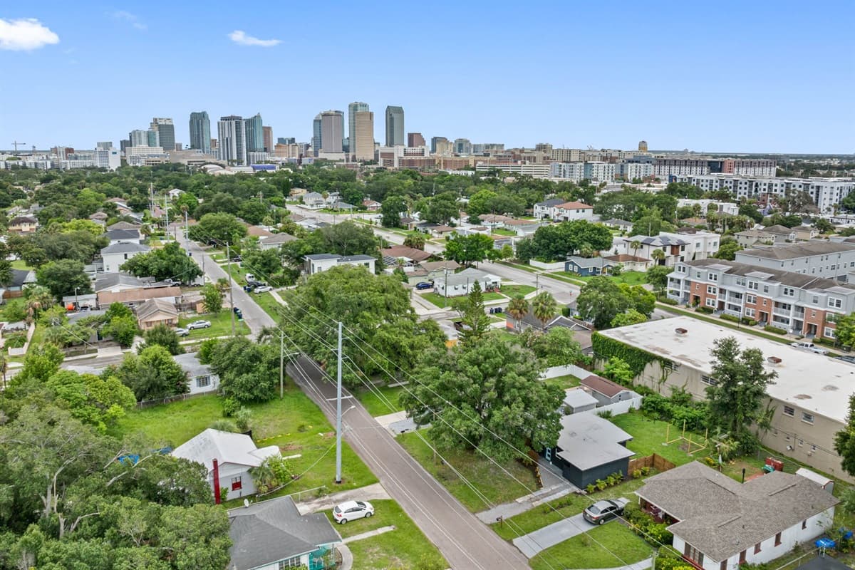 Aerial view of the neighborhood.