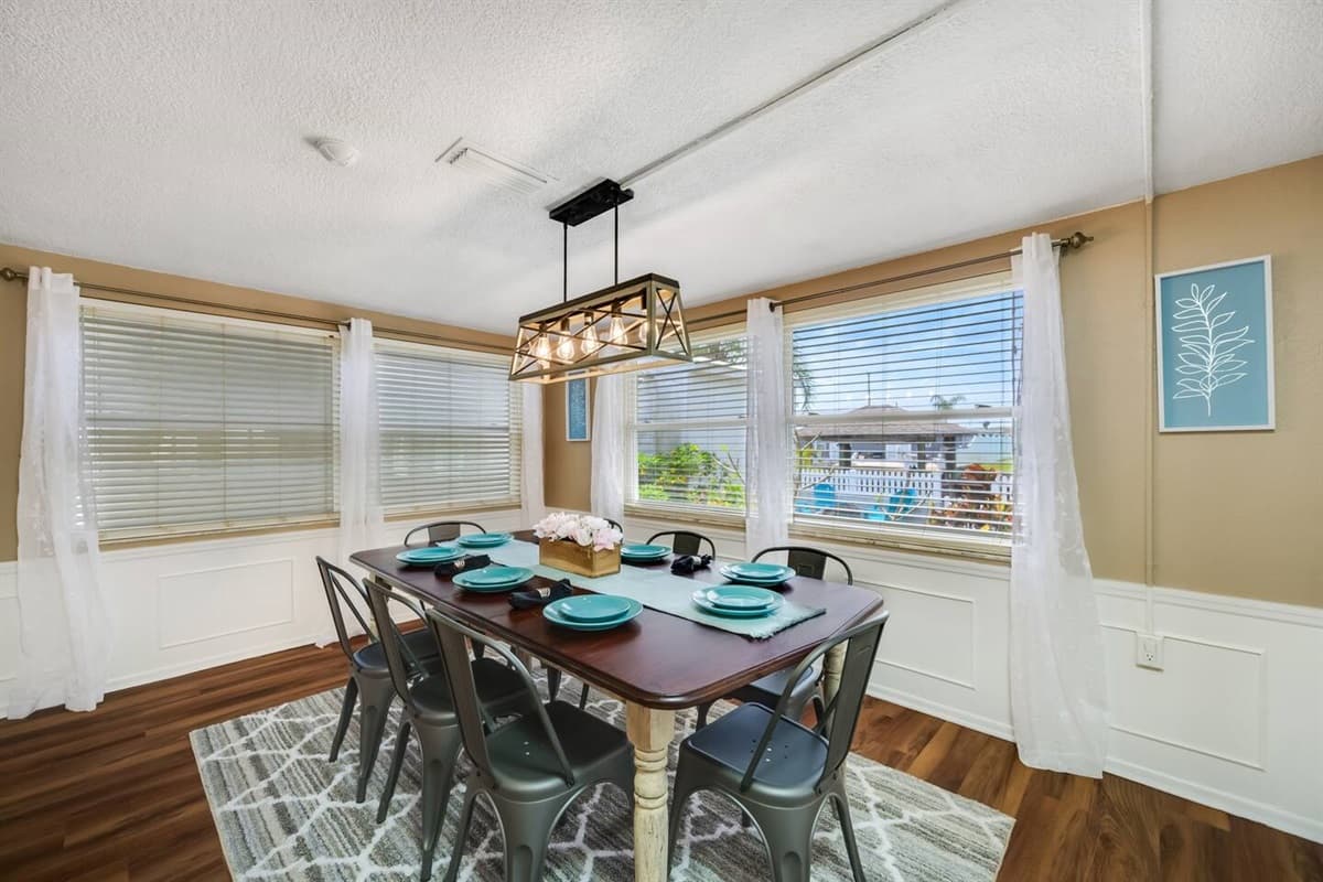 Enjoy meals with family in this elegant dining table that seats 8 people. Nothing beats homecooked meals shared together! Book your stay now!