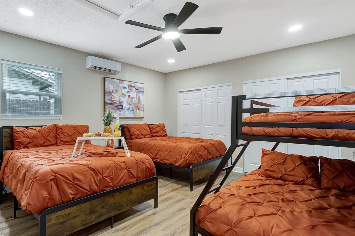 Our bedroom is a cozy haven for all.