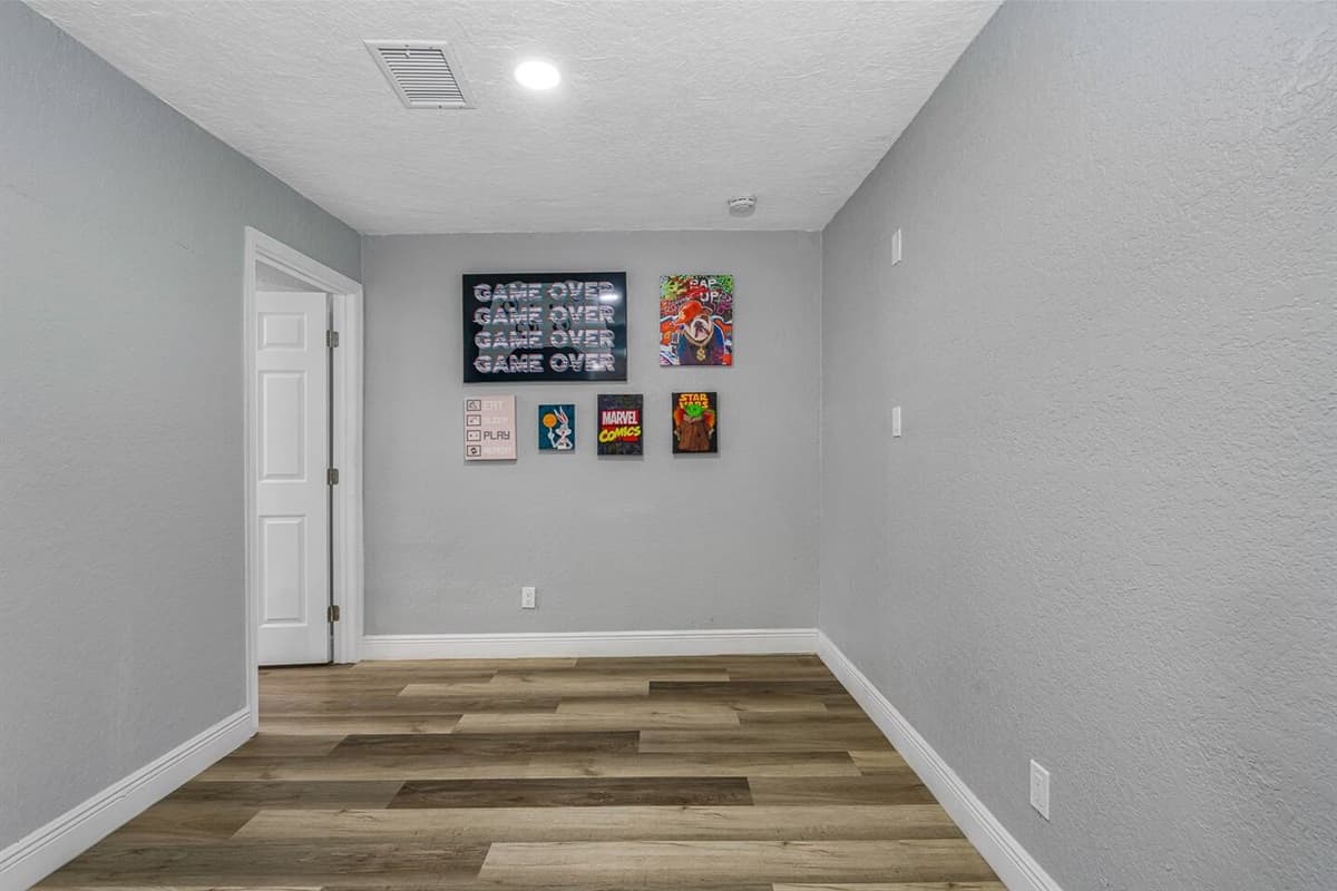 We have a very spacious hallway front door leading to the living room