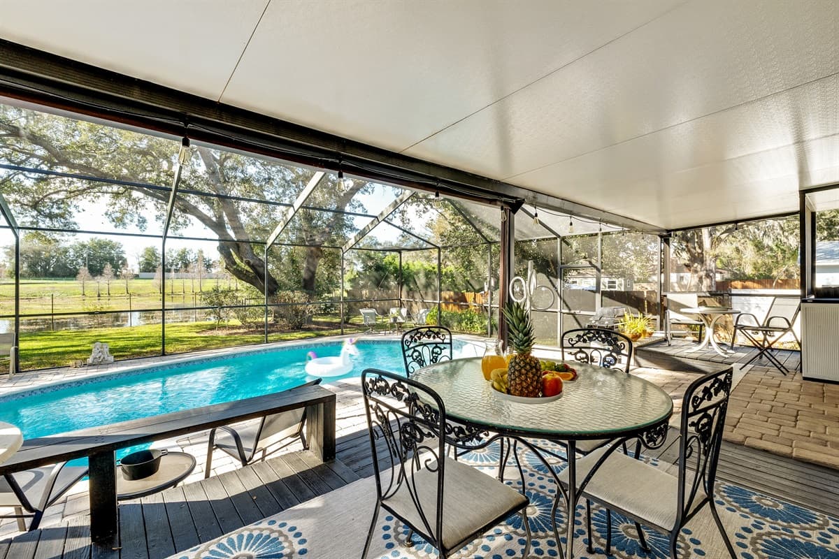 Our covered lanai/patio offers the perfect sanctuary for relaxation and rejuvenation.