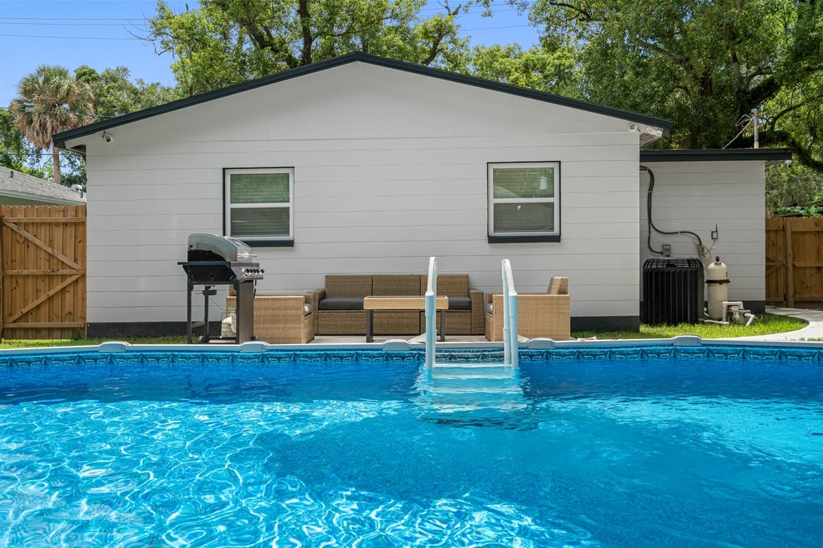 Relax and enjoy your stay while swimming in this stunning heated pool with family and friends! Please send us a message if you have any questions!