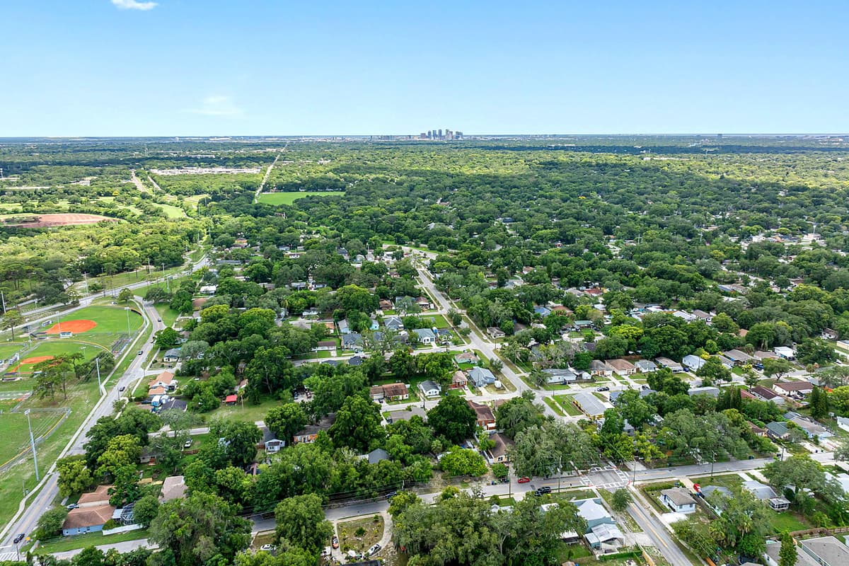 Aerial view of the neighborhood