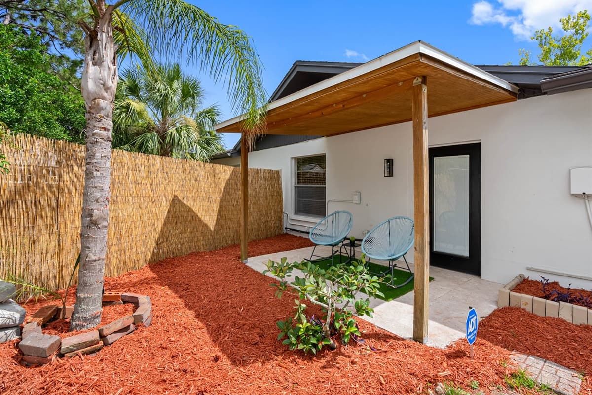Enjoy your coffee and quiet moments here—your own tranquil perch just steps from the garden.