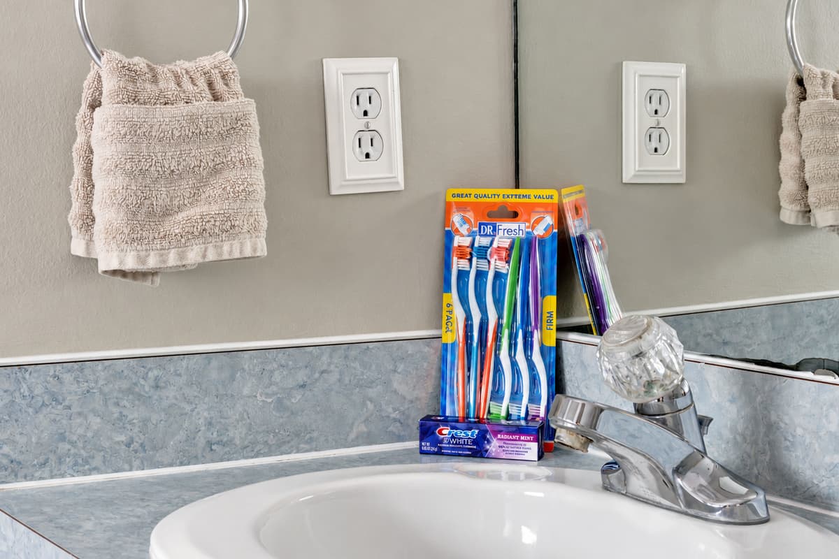 For your convenience, we have thoughtfully provided essential toiletries, including toothbrushes, toothpaste, and other necessities, ensuring that you have everything you need for your personal care routine.