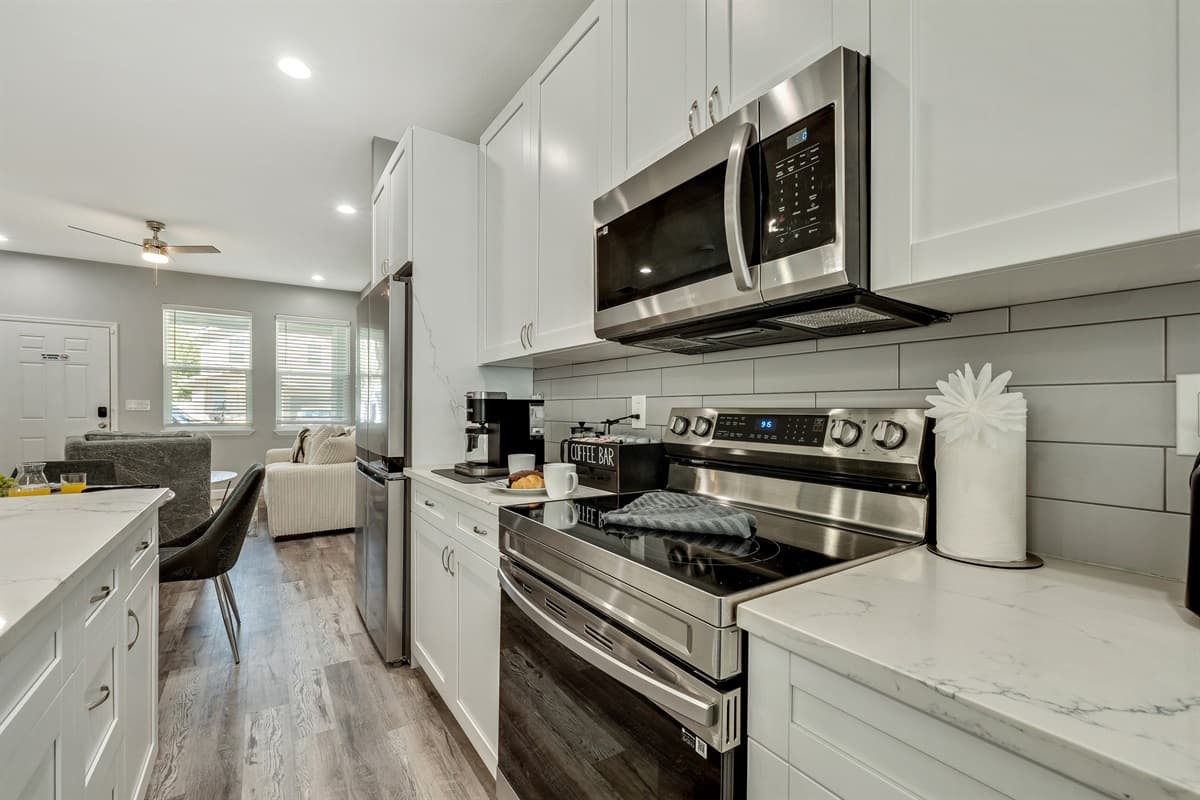 Our family-friendly kitchen is designed with efficiency and convenience in mind. 