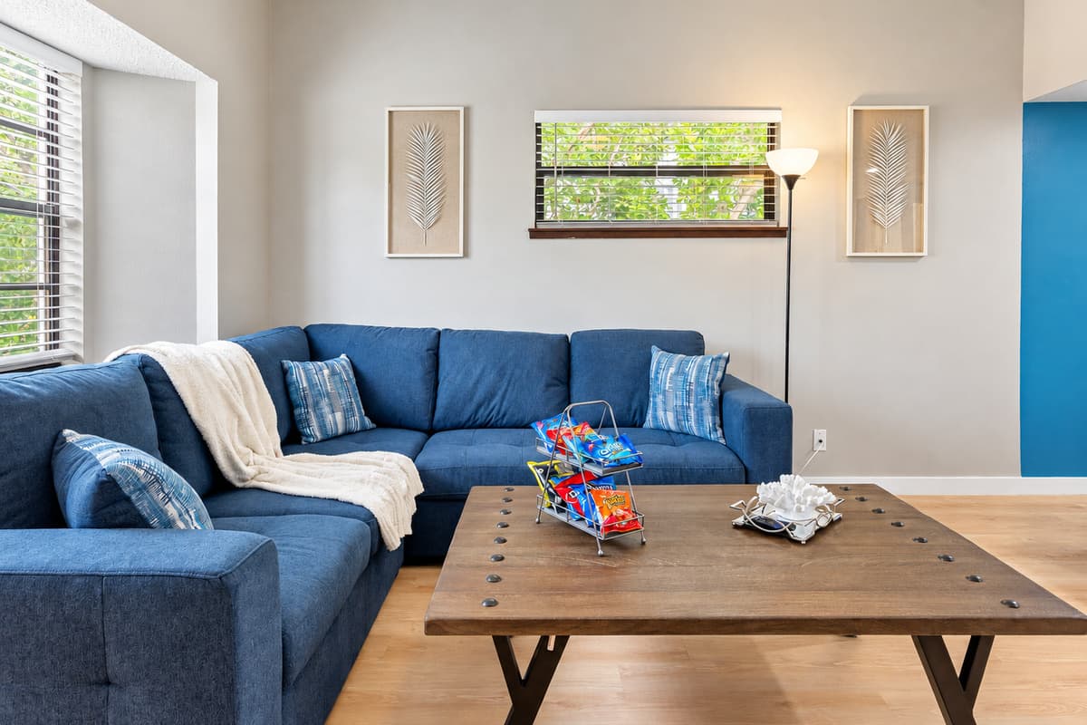 With its contemporary design and vibrant blue hue, it adds a pop of personality to any living space.