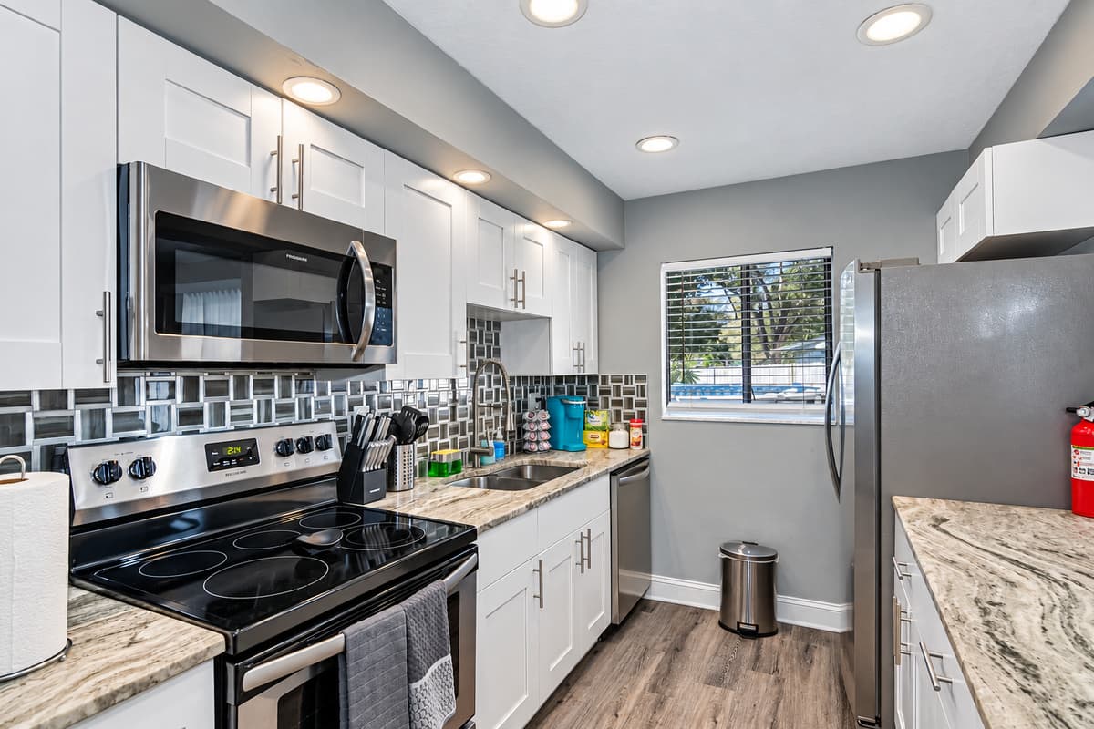 Have a great and fun time preparing delicious meals for the entire group during your stay! Our modern kitchen has every equipment you'd need to make it perfect! Book this property now!