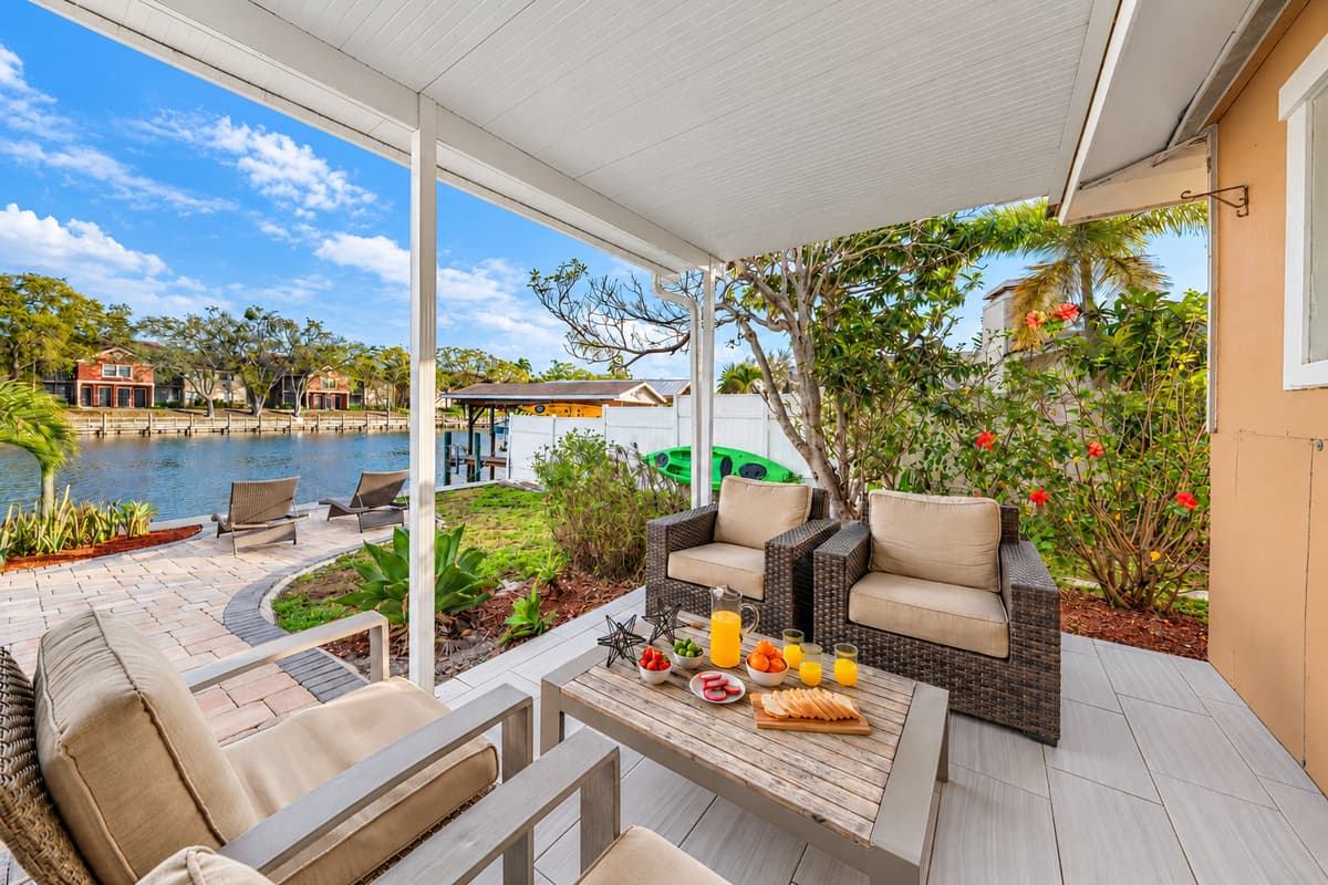 Enjoy your morning coffee or unwind at sunset on the screened-in lakeside patio.