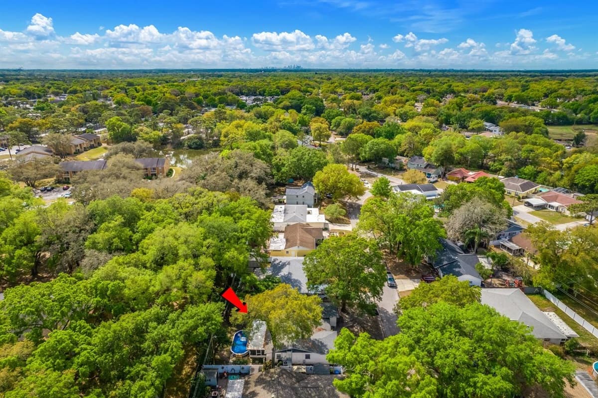 Aerial view of our safe and beautiful neighborhood. Secured during your entire stay