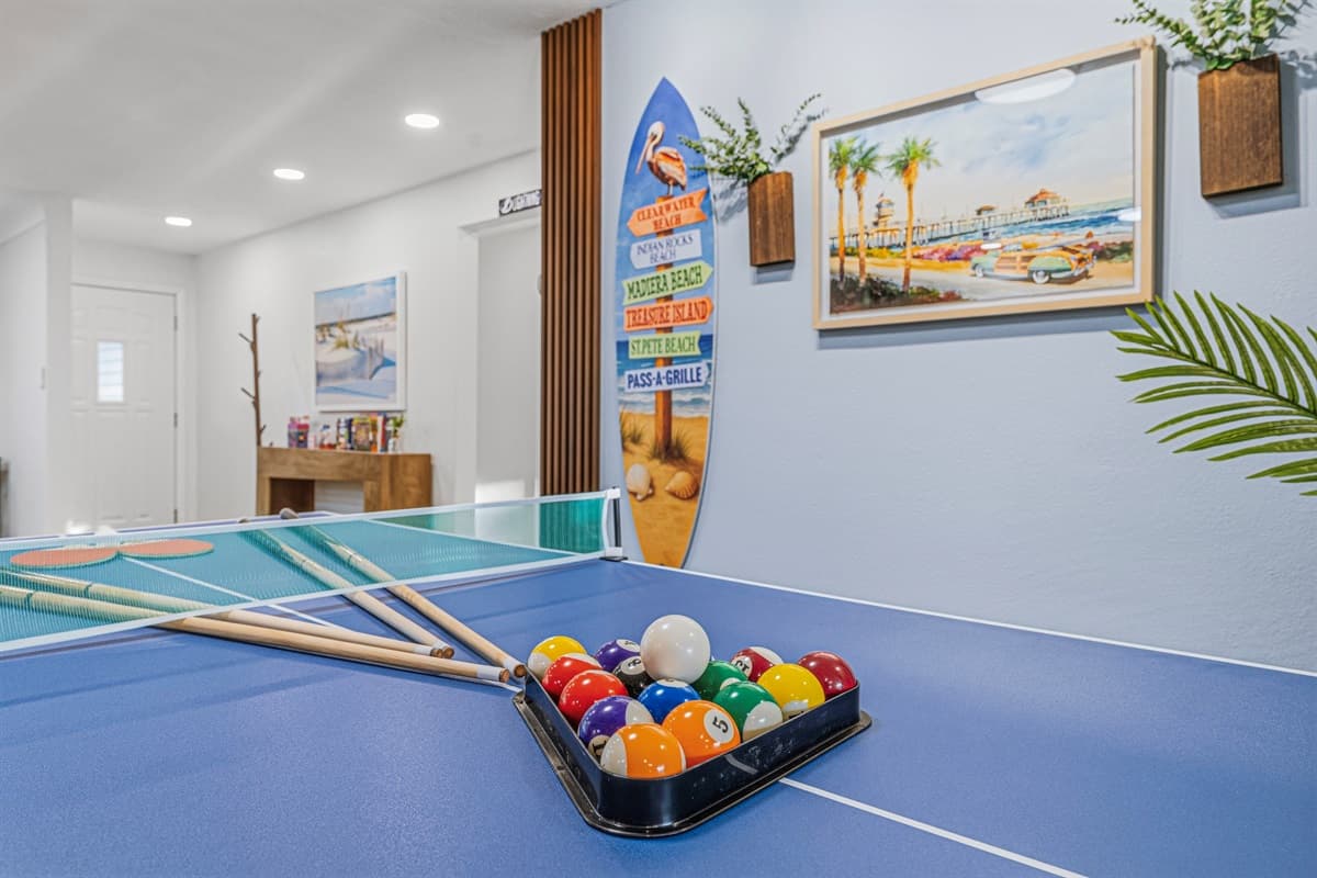 Game area featuring a pool table—perfect for friendly competition and entertainment 