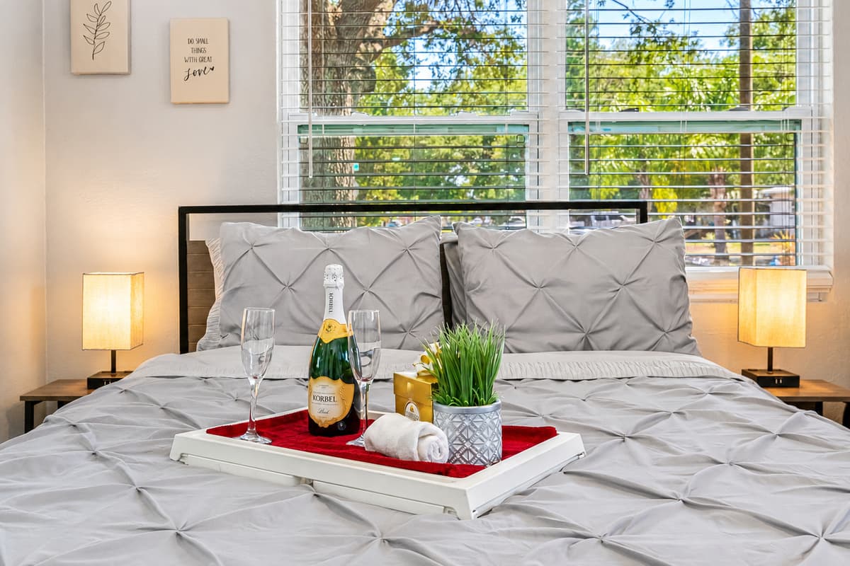 The room is tastefully decorated with soft and inviting colors, creating a warm and welcoming atmosphere.