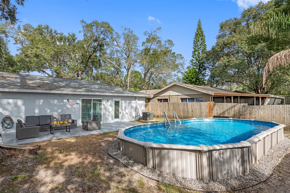 Make great memories with friends and family while relaxing in the outdoor lounge area or have a dip in our beautiful swimming pool! If you are interested in this property, send us a message now!