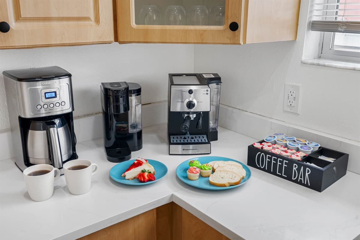 The kitchen combines style and practicality with modern finishes, ample counter space, and quality appliances.
