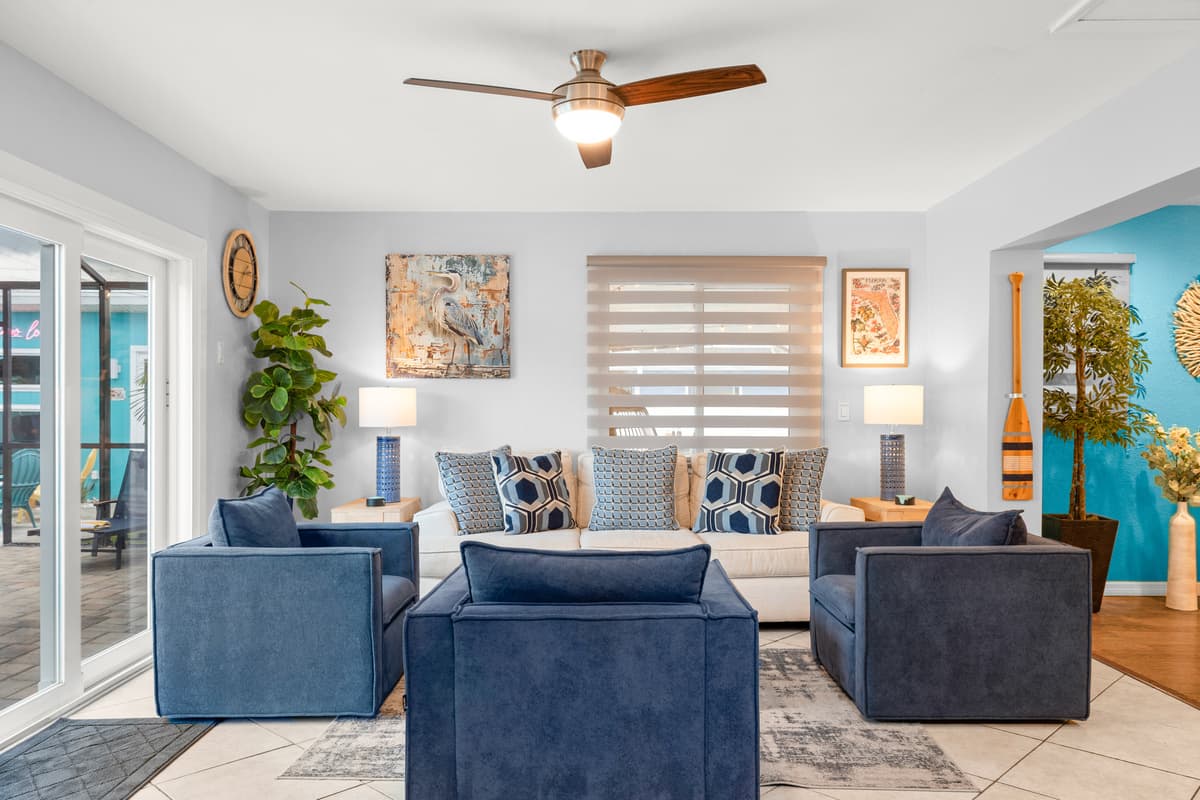 Living Room at Flamingo Palms.