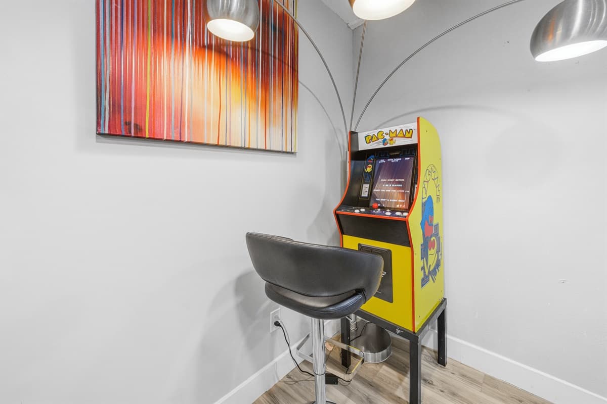 Classic arcade machine provides hours of fun for kids and adults alike.