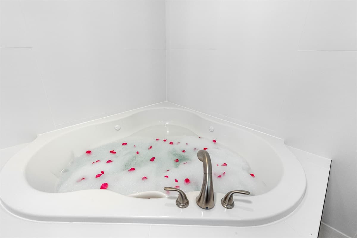 Enjoy a relaxing bath after a long day of travel from your home to your home away from home.