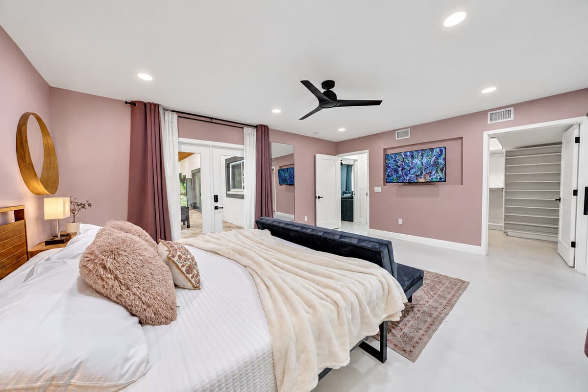 Ceiling fan on low, blinds half open, and nowhere you have to be until noon.