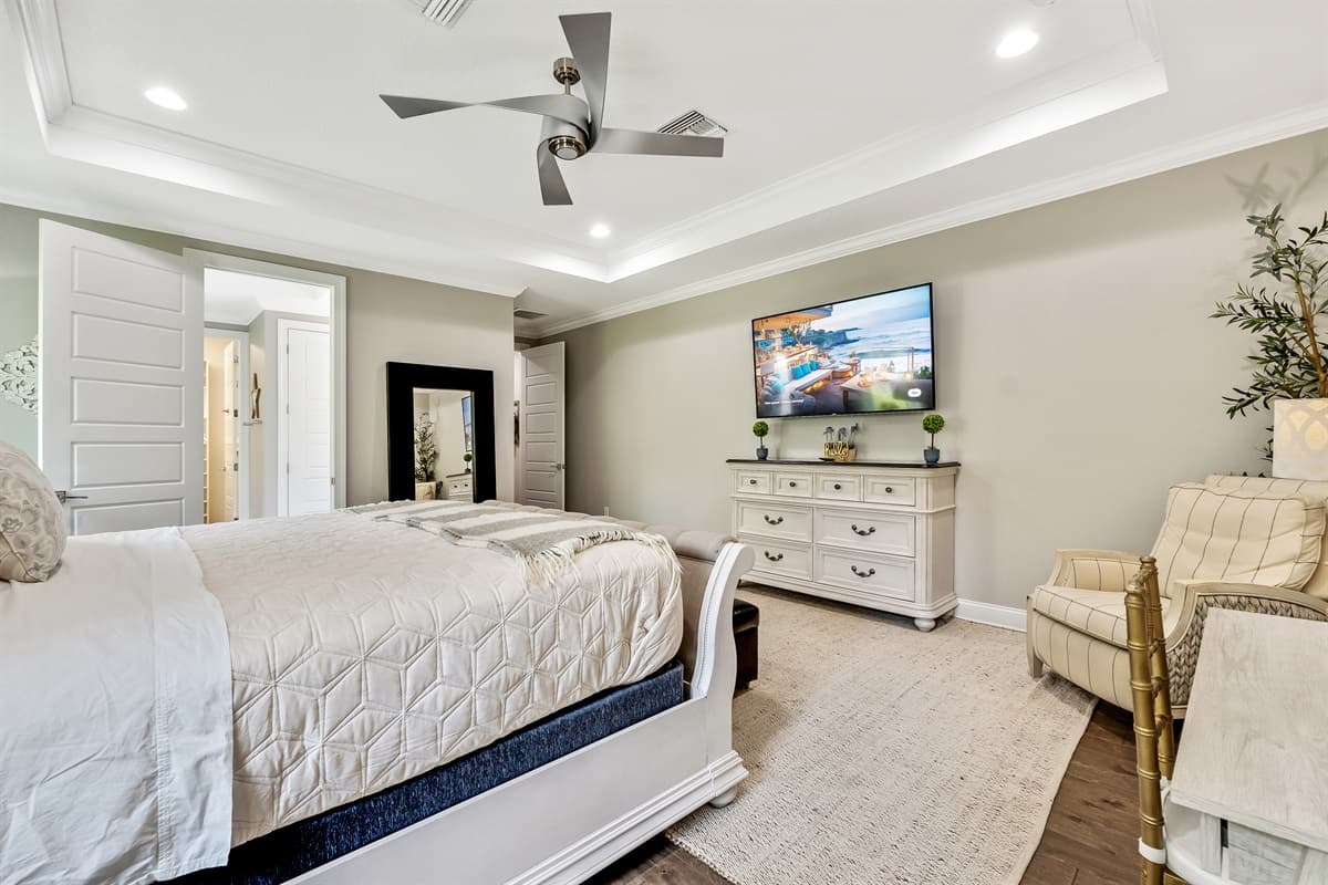 Each detail of the room has been carefully curated to create a serene sanctuary where you can unwind and recharge.