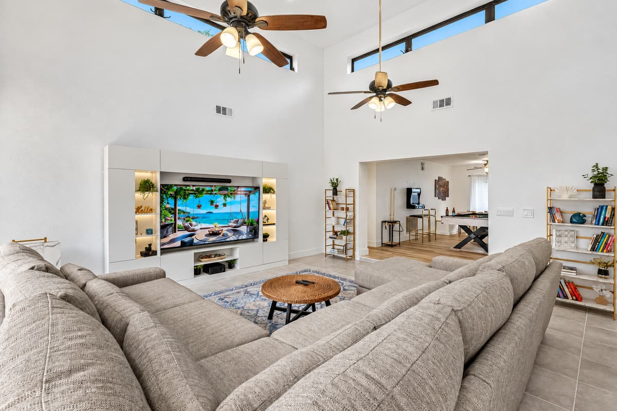 Massive sectional + large flat-screen Smart TV = your new favorite vacation hangout.