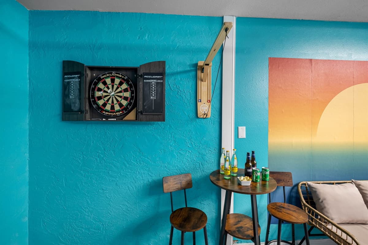 From table tennis to darts, this lively space is designed for laughter and friendly competition.