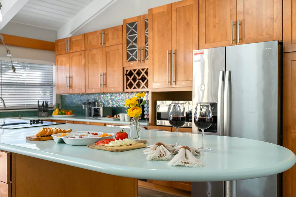 Gather around the oversized island for food, laughter, and memories that last well beyond your stay.