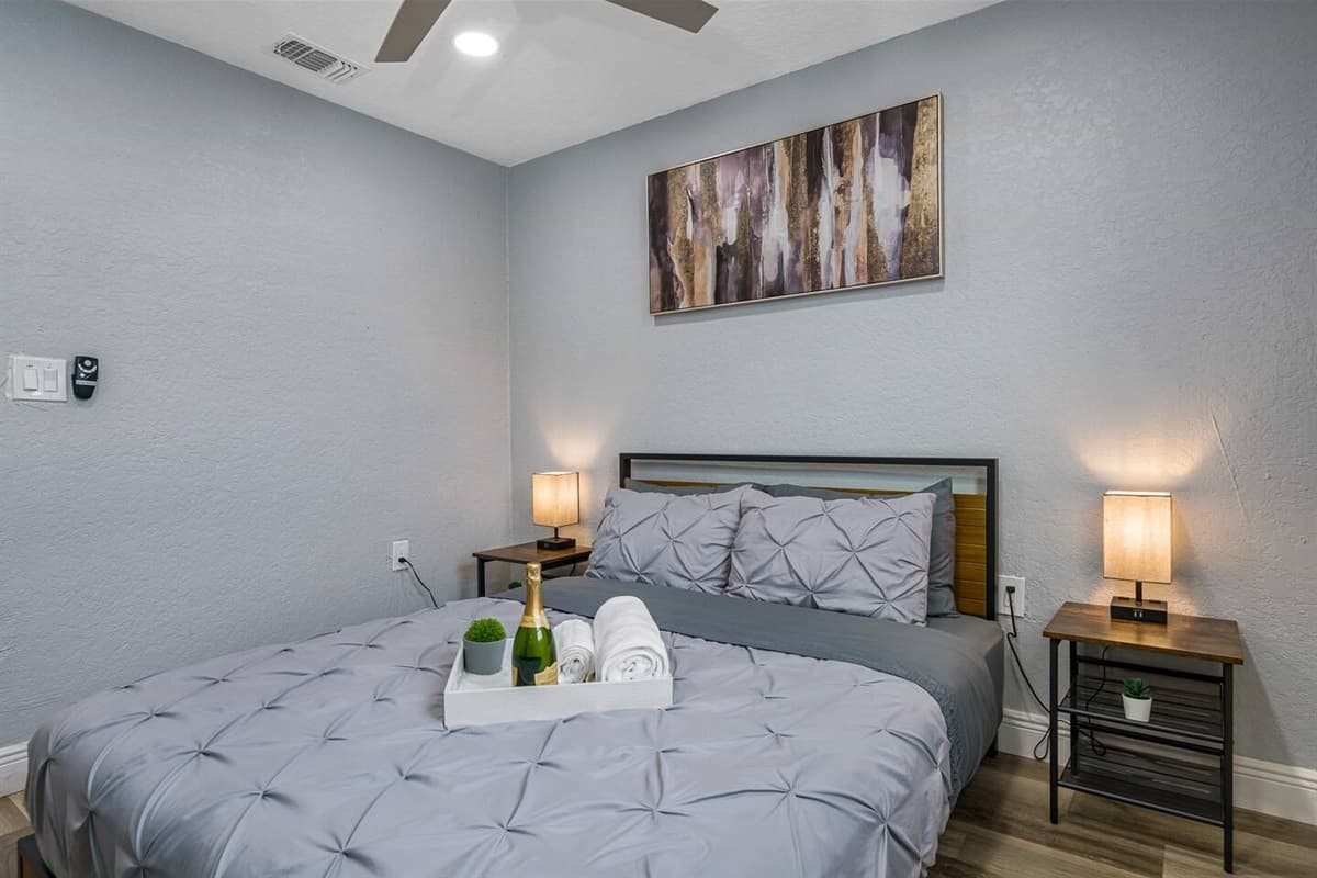 Your comfort is our priority! This room has a lovely, comfortable queen-size bed